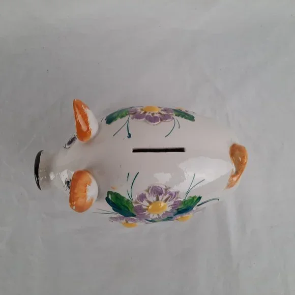 Vintage Hand painted Italian Piggy Bank - 7" long - Picture 6 of 8